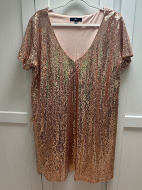Lulu's Blush  Sequin V-Neck Dress NWOT sz 1x